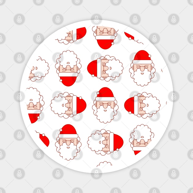 Xmass Santa Claus Pattern Magnet by Kiyiya Designs